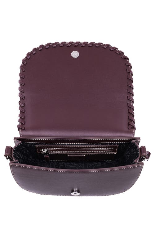 True Religion Whipstitched Saddle Bag In Burgundy