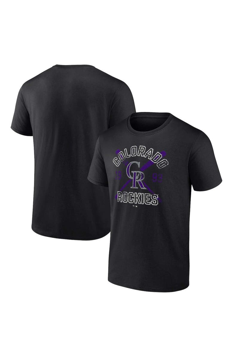 FANATICS Men's Fanatics Branded Black Colorado Rockies Second Wind T-Shirt, Main, color, 