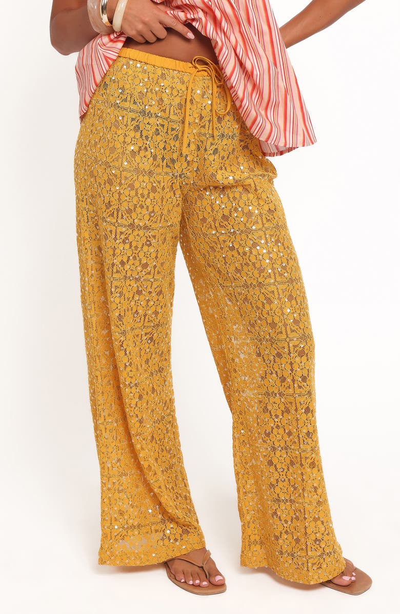 Petal & Pup Jacinta Sequin Lace Pants, Main, color, Mango