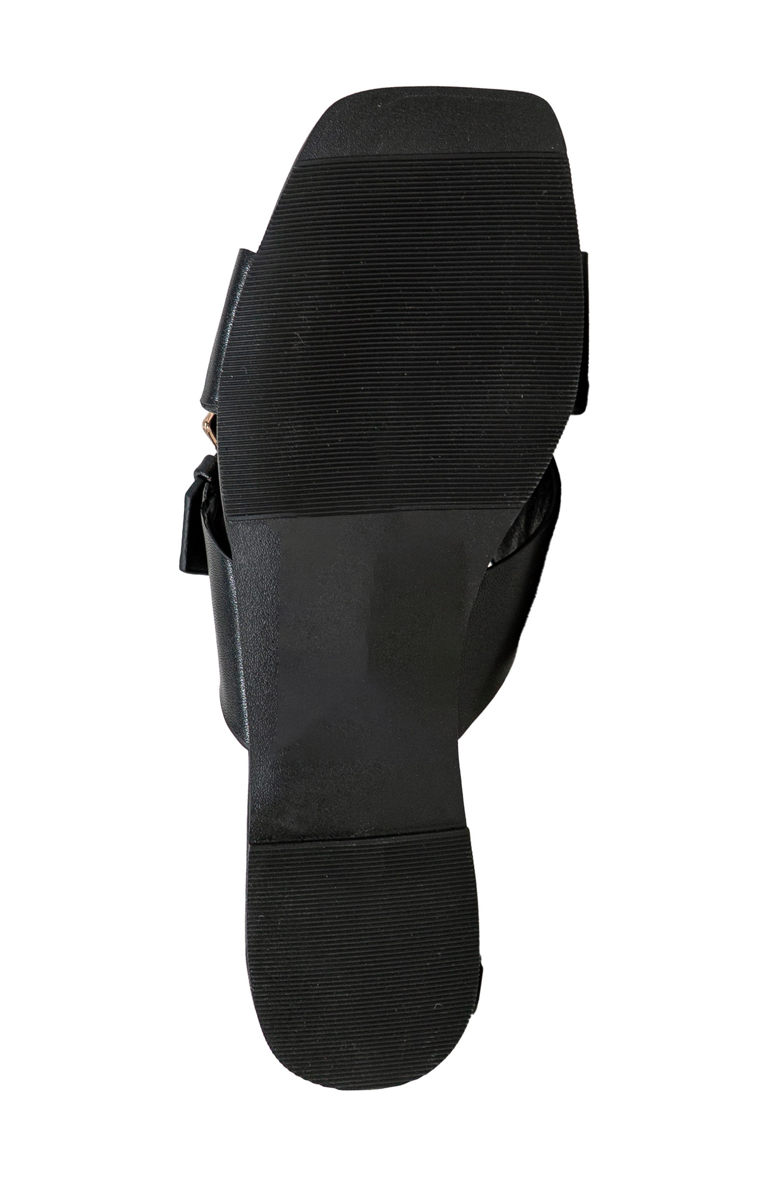 Cross Strap Slide Sandal, Alternate, color, BLACK PU