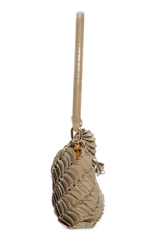 Rabanne Paco Croc Embossed Leather Shoulder Bag