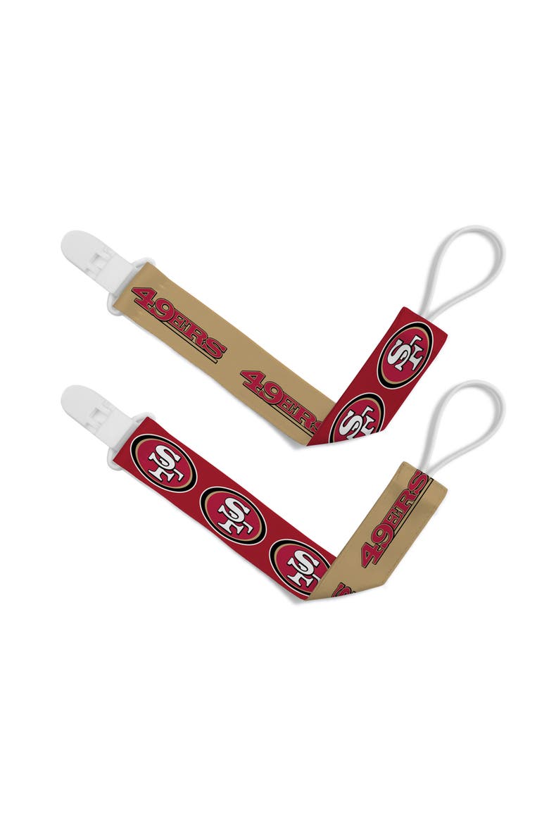 San Francisco 49ers Pacifier Clip 2-Pack, Main, color, Multicolor