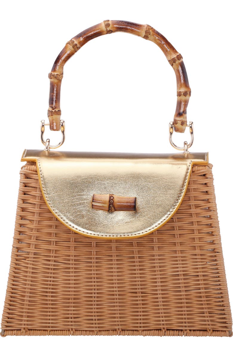 Nina Capri Top Handle Bag, Main, color, Natural/Gold