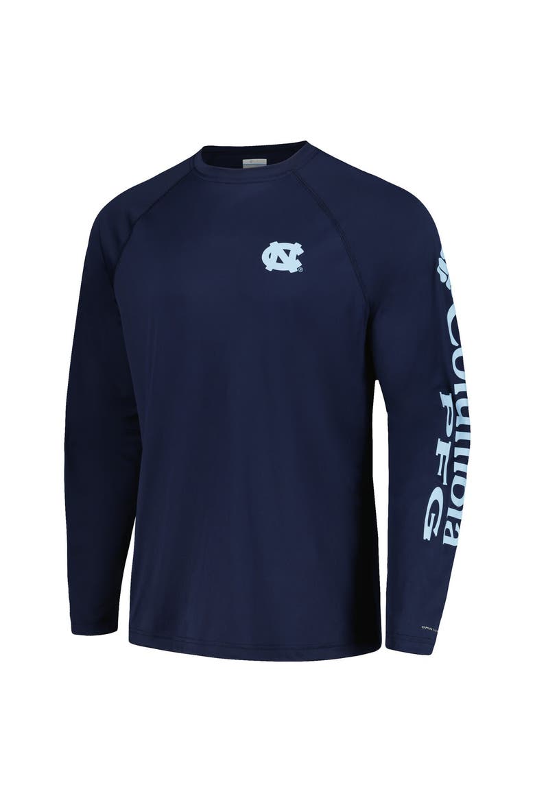 Men's Columbia Navy North Carolina Tar Heels Terminal Tackle Omni-Shade Raglan Long Sleeve T-Shirt, Alternate, color, Blue