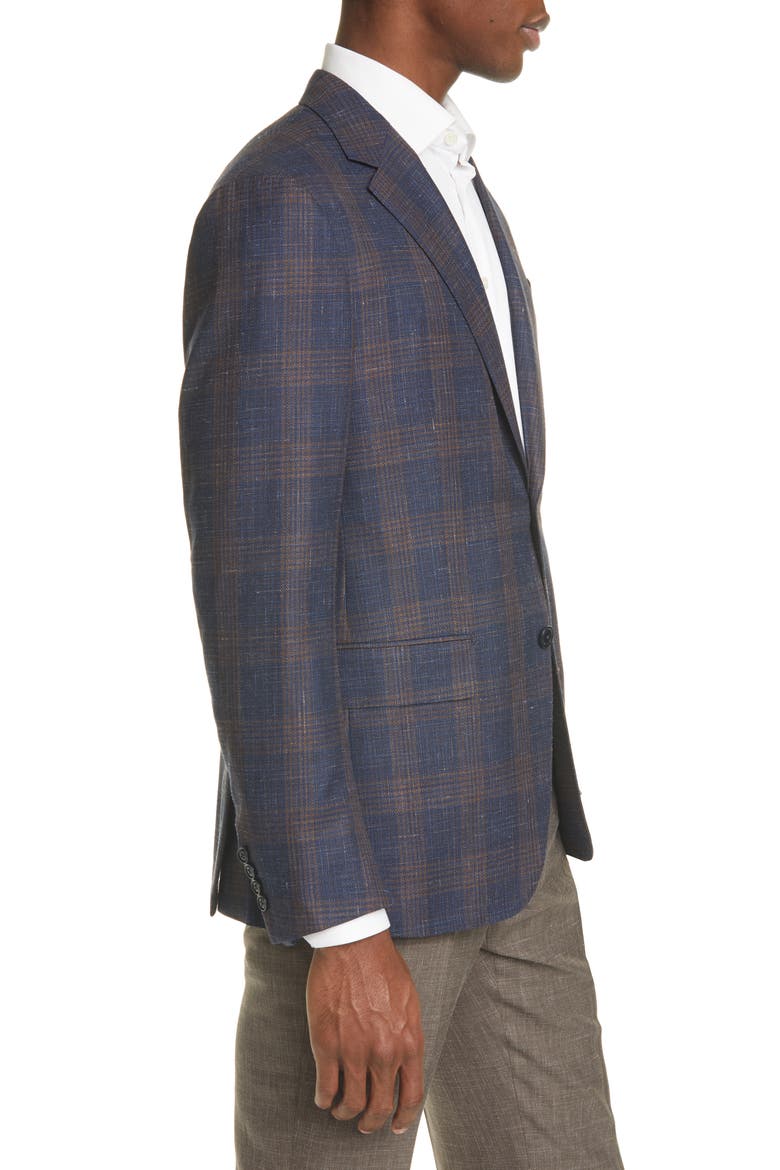 Milano Easy Classic Fit Plaid Sport Coat, Alternate, color, BLUE