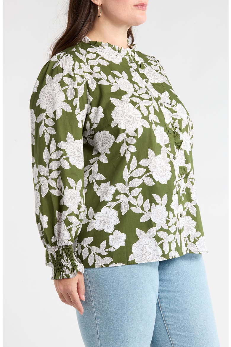 Haizley Floral Top, Alternate, color, CREAM-GREEN