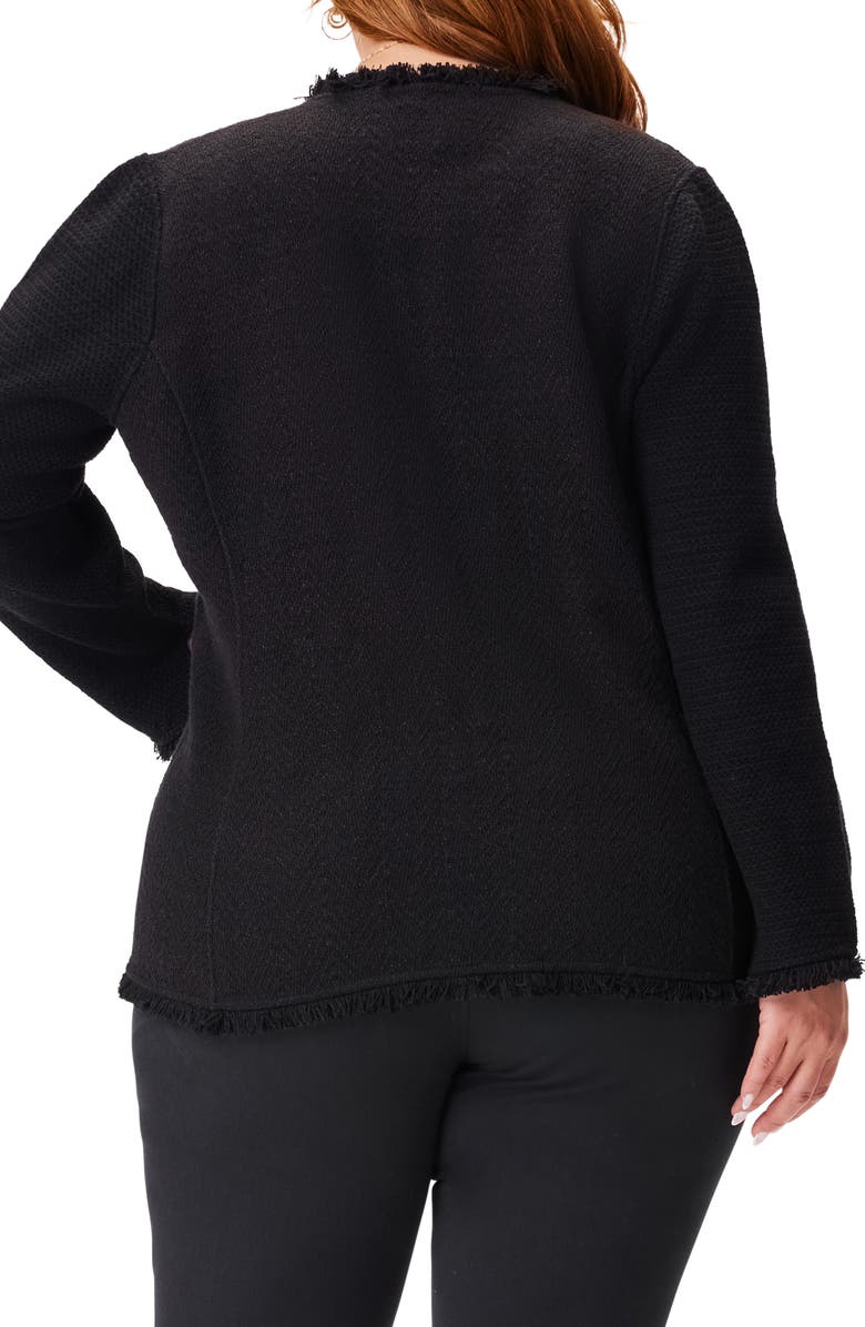 NIC+ZOE Fringe Mixed Knit Jacket, Alternate, color,
