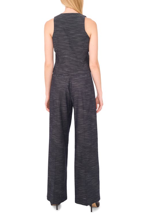 1.state Stripe Button Tab High Waist Wide Leg Pants In Black