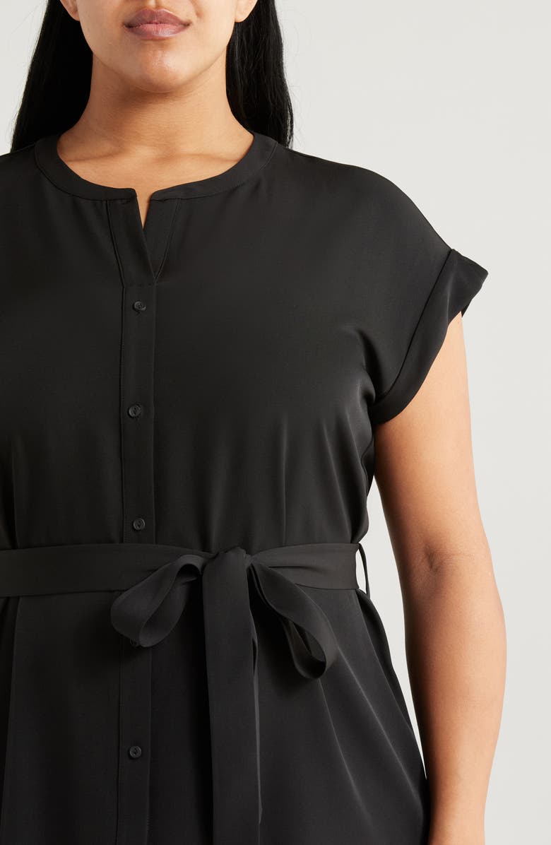 Lysse Blakely Knit Shirtdress, Alternate, color, Black