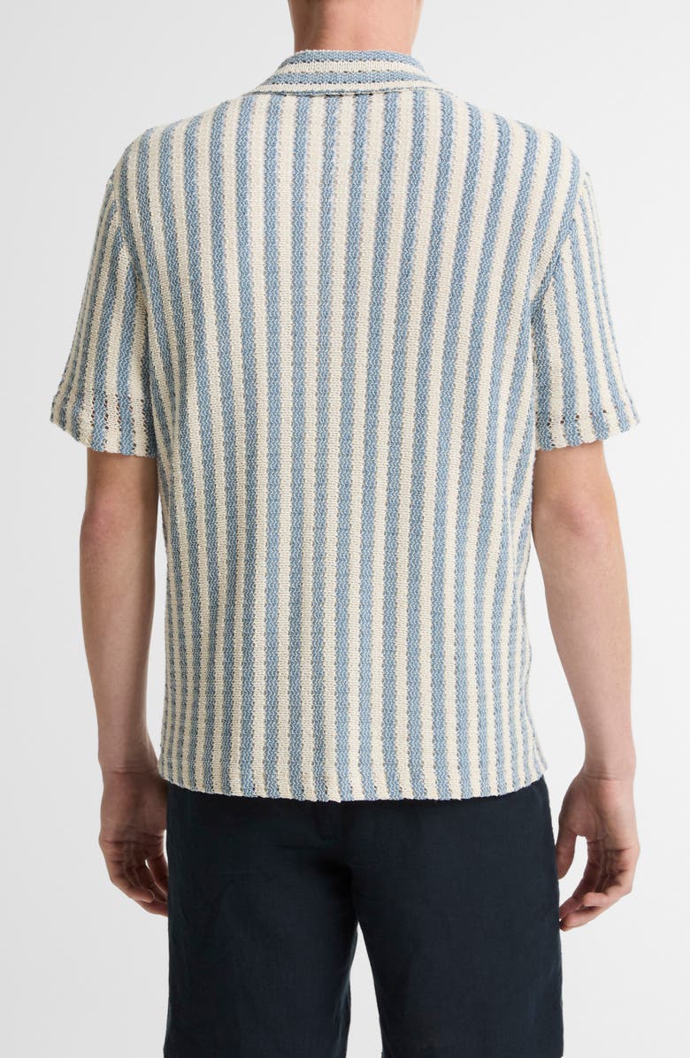 Vince Beach Stripe Cotton-Blend Button-Front Shirt, Alternate, color, Uniform Blue Combo