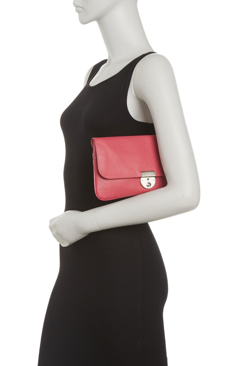Longchamp Le Foulonne Leather Travel Clutch, Alternate, color, Pink