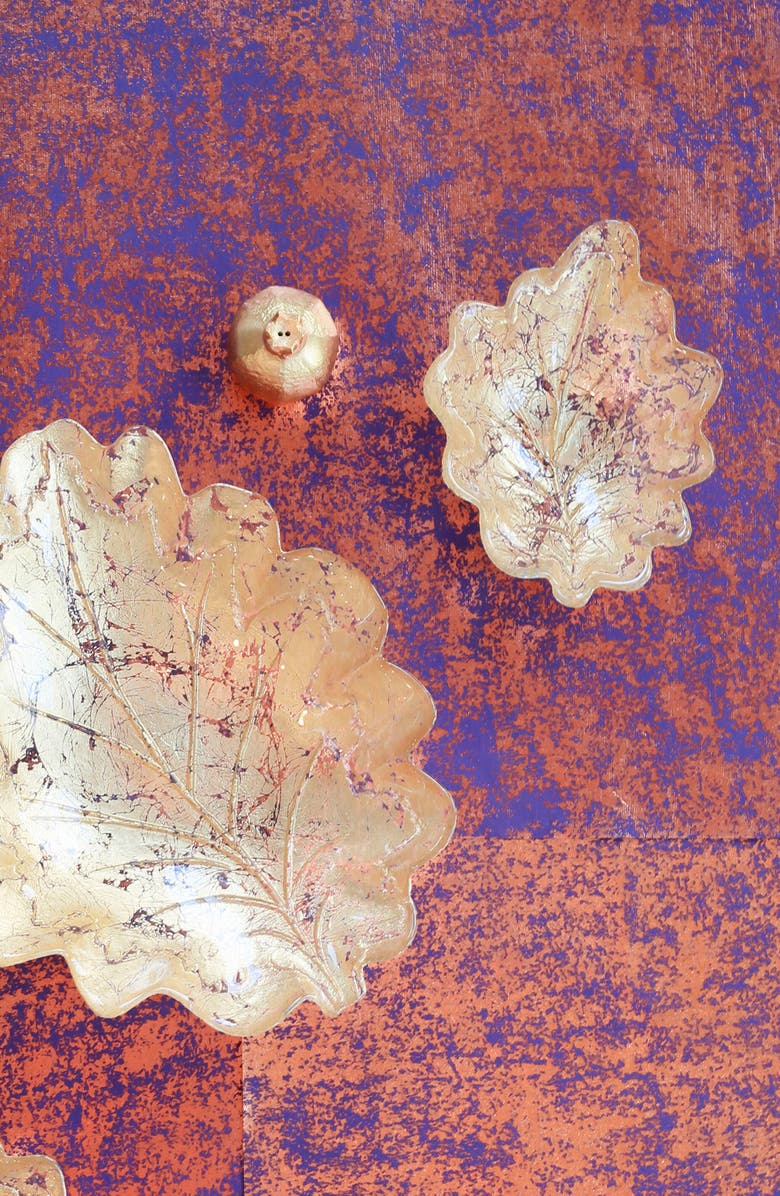 VIETRI Small Moon Glass Leaf Bowl, Alternate, color, Gold