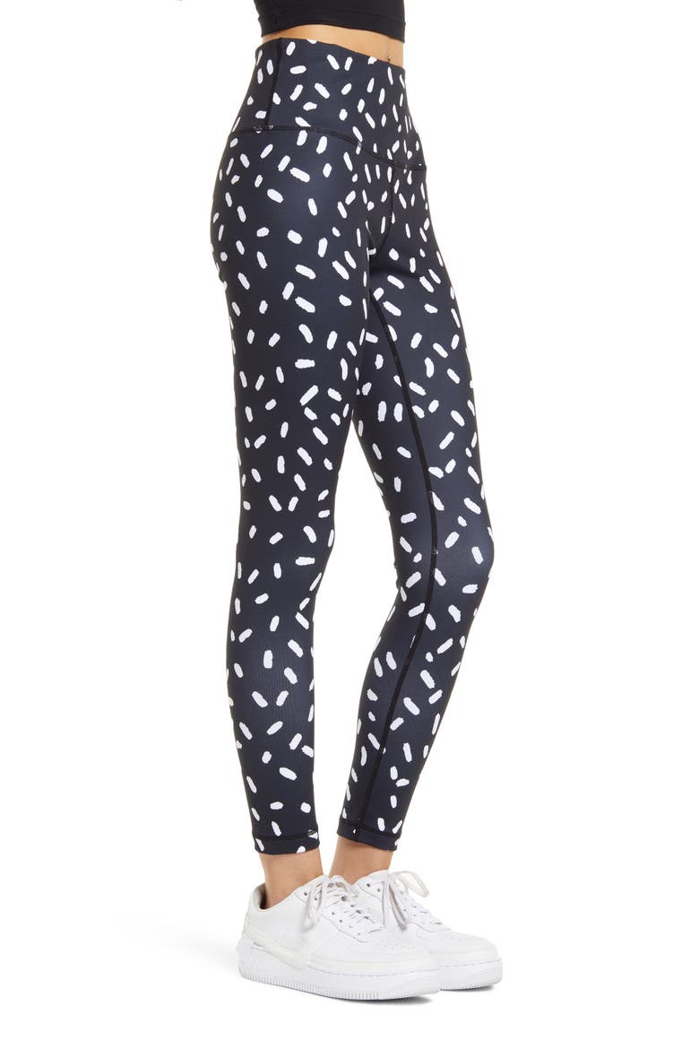 Cristina Martinez High Waist Leggings, Alternate, color, BLACK SPRINKLE DOT