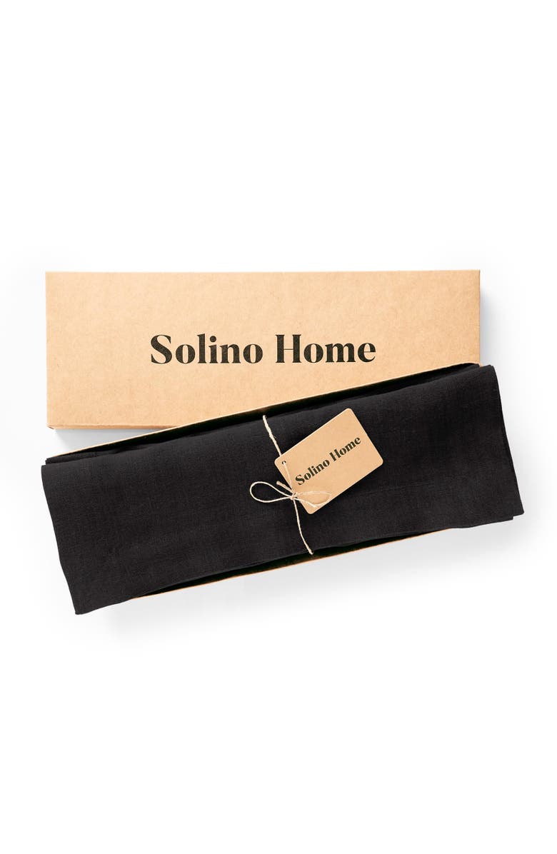 Solino Home Linen Placemats - Sonoma - Set of 6, 14" x 19" Inch, Alternate, color, Black