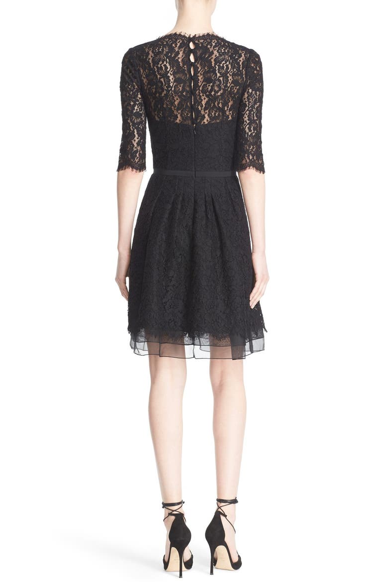 Lace A-Line Cocktail Dress, Alternate, color, BLACK