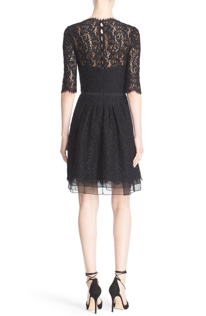 Carolina Herrera Lace A-Line Cocktail Dress, Alternate, color,