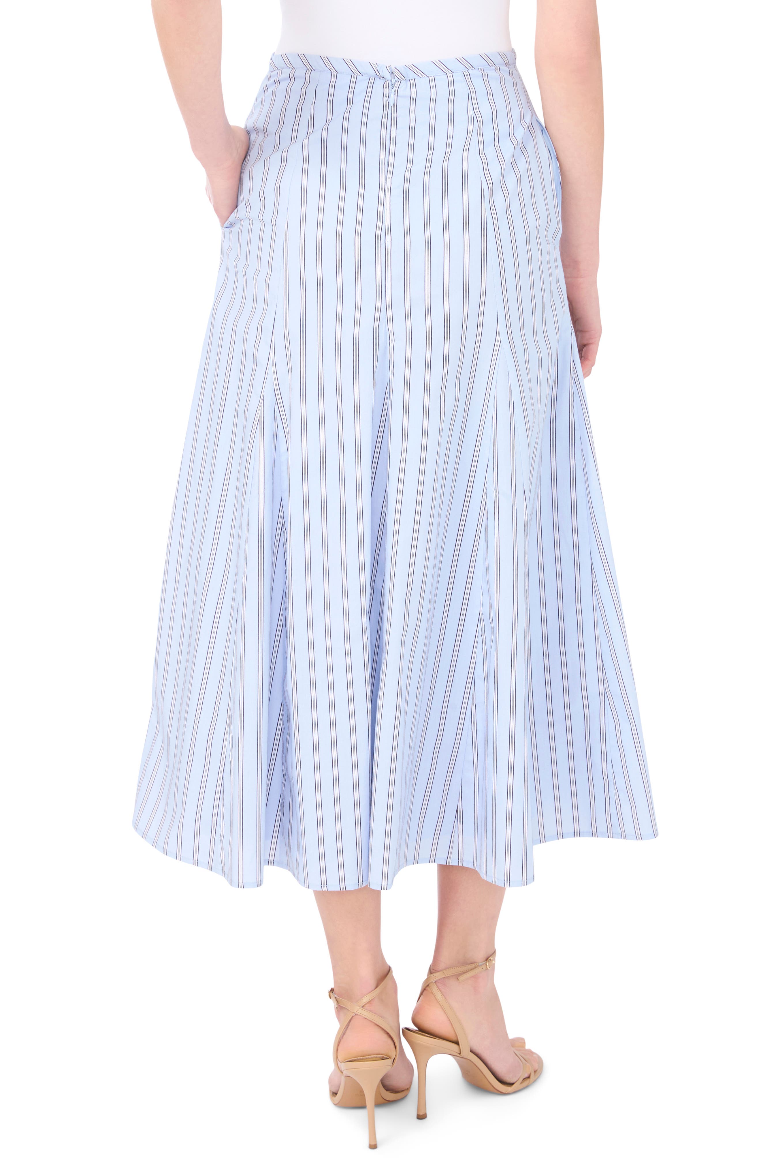 Godet Hem Poplin Midi Skirt - image 2