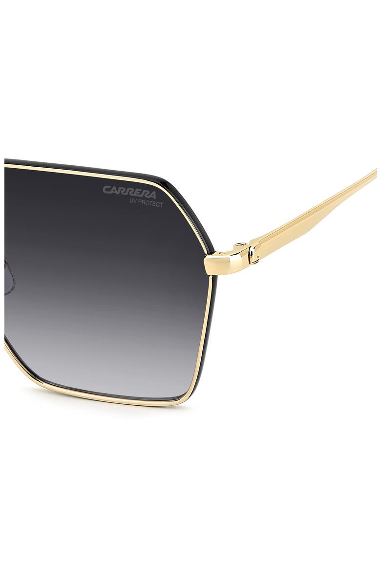 60mm Gradient Rectangular Sunglasses, Alternate, color, GOLD BLACK/ DARK GREY SF