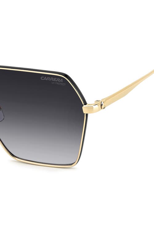 Carrera Eyewear 60mm Gradient Rectangular Sunglasses In Gold Black/dark Grey Sf