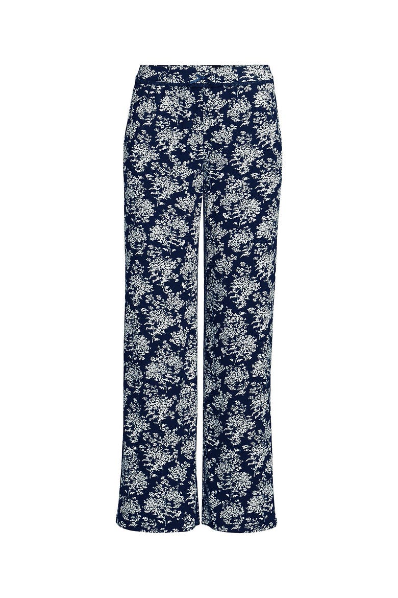 Pointelle Sleep Pants, Alternate, color, Deep Sea Ikat Floral