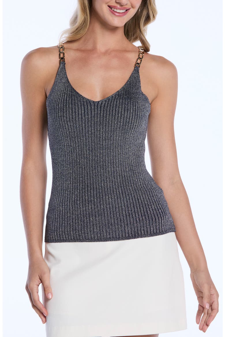 Chain Strap Sweater Tank, Main, color, PEACOAT