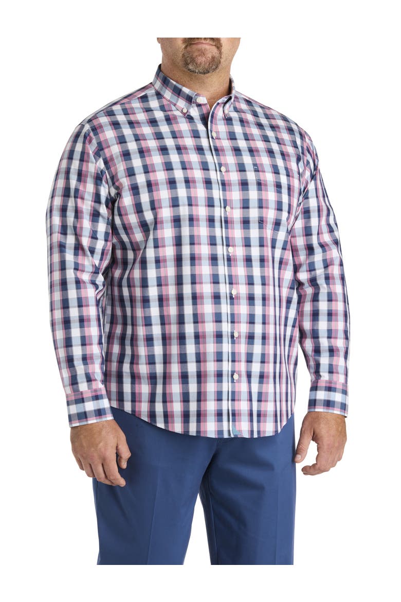 Big & Tall Schwarz Sport Shirt, Main, color, BLUE