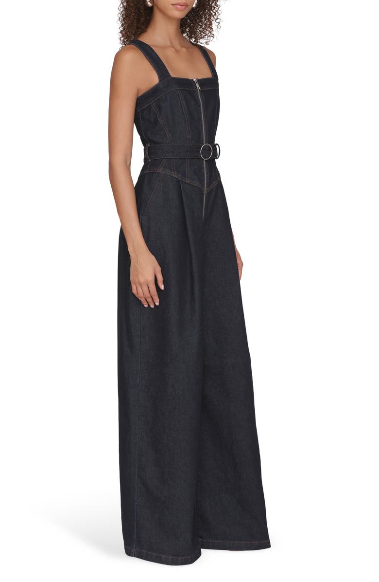 Avec Les Filles Zip Front Corset Jumpsuit, Alternate, color, Dark Rinse Wash