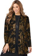 Jessica London Stretch Knit Open Front Knit Topper