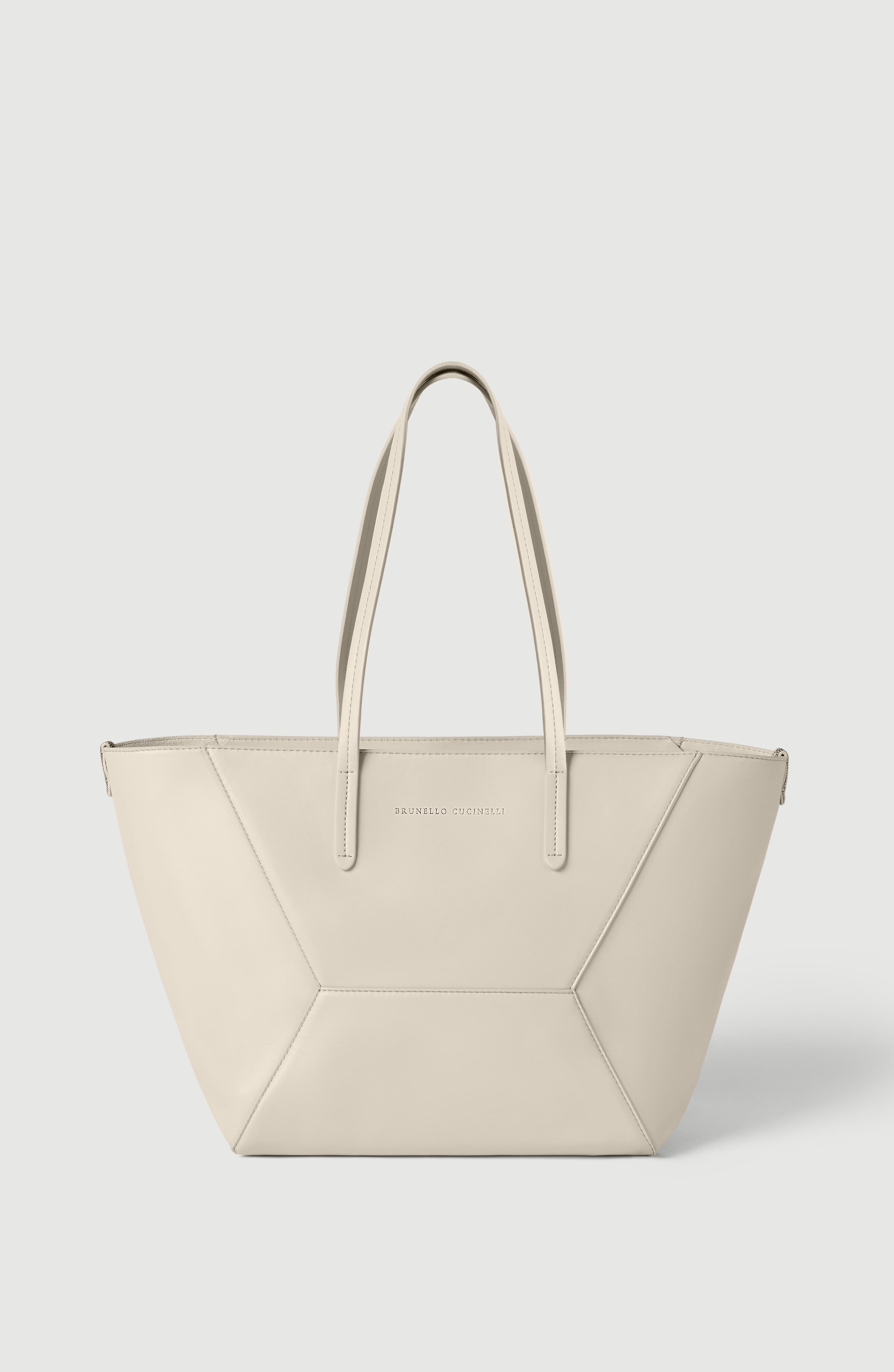 BC Duo small bag in calfskin with monili, Main, color, Ivory