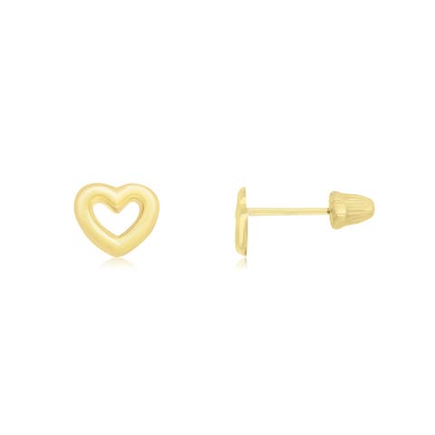 Baby Open Heart Screw Back Stud Earrings