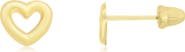The Lovery Fine Jewelry Baby Open Heart Screw Back Stud Earrings