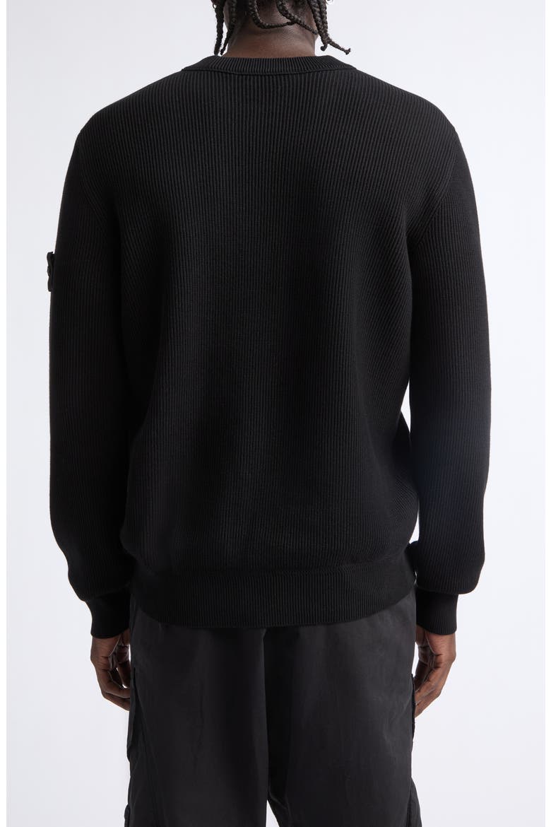 Rib Organic Cotton Sweater, Alternate, color, V0029 BLACK