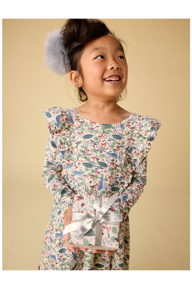 Ruffle Shoulder Ballet Dress, Alternate, color, Rabbit & Turtle Folktale