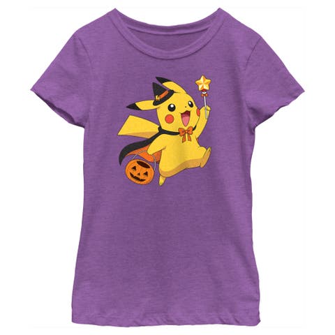 Girl's Pokemon Halloween Pikachu Wizard Costume  Graphic T-Shirt
