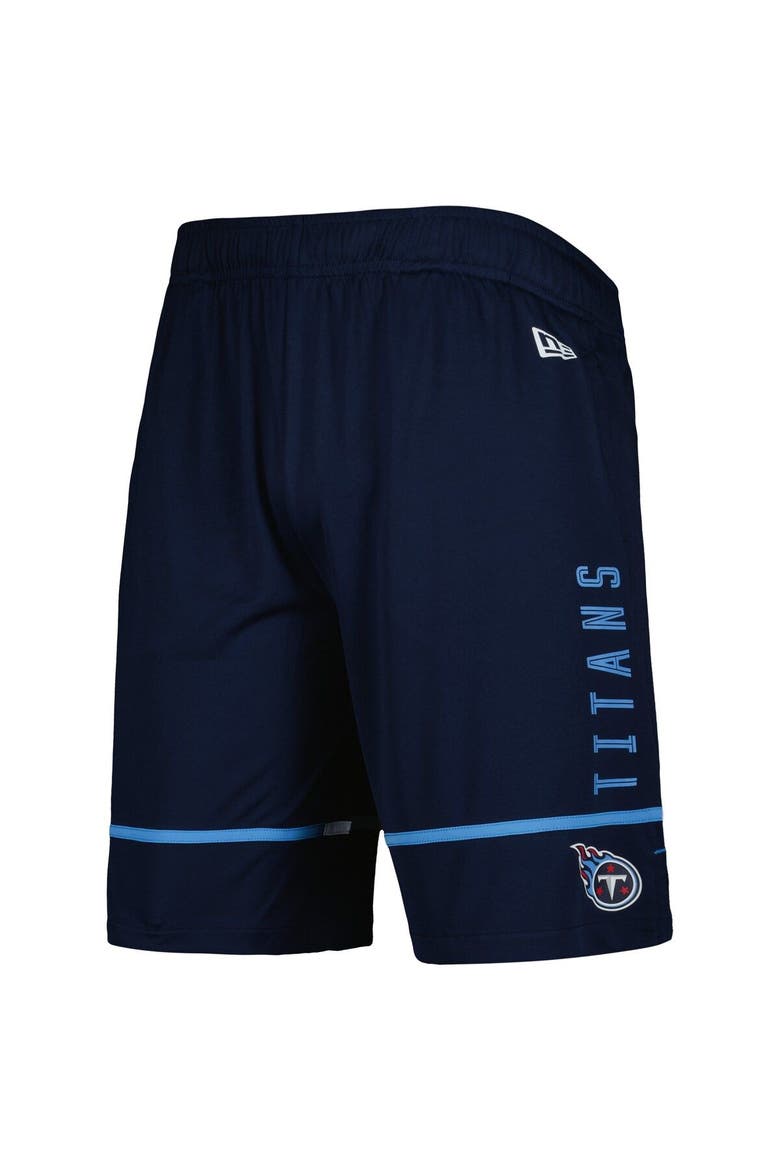 Men's New Era Navy Tennessee Titans Combine Authentic Rusher Training Shorts, Alternate, color, Navy