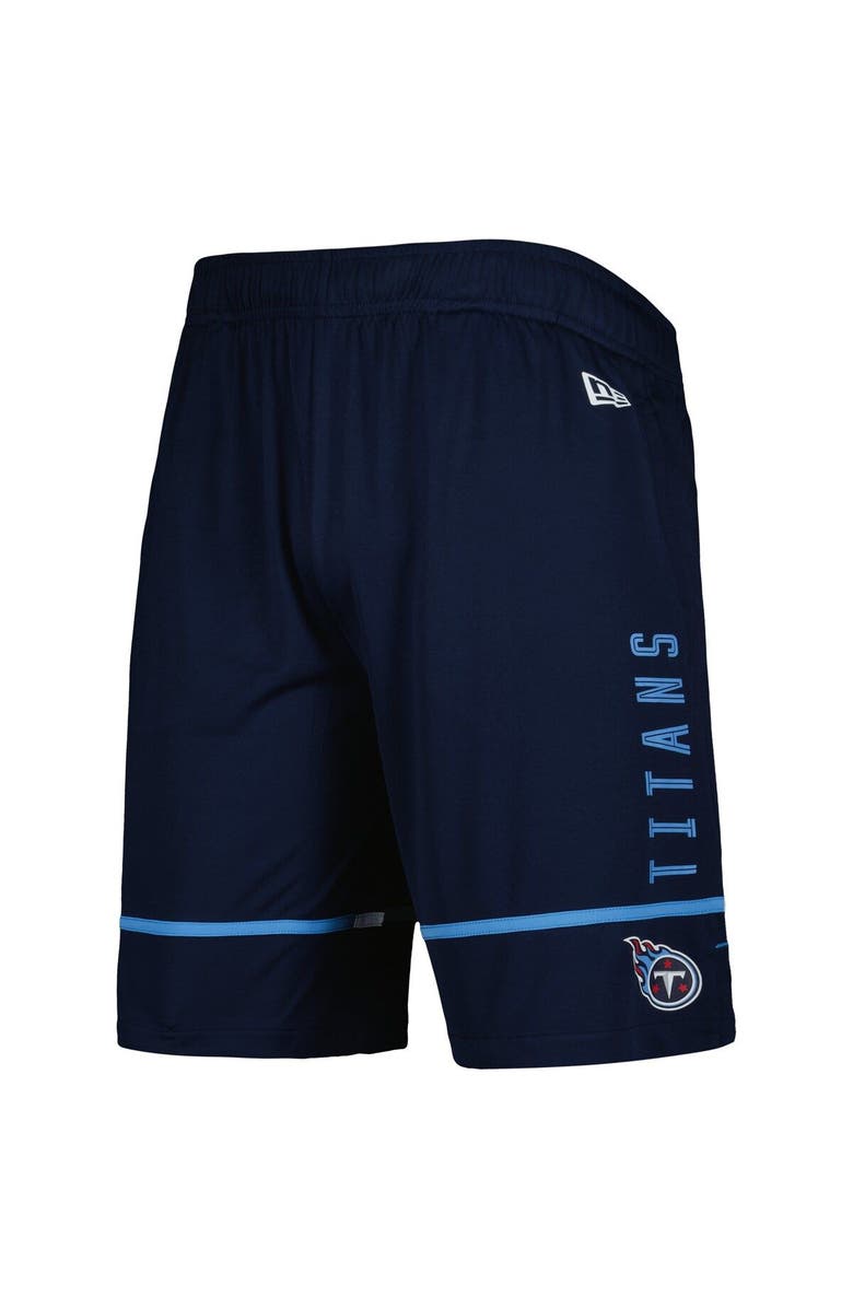 New Era Men's New Era Navy Tennessee Titans Combine Authentic Rusher Training Shorts, Alternate, color, Navy