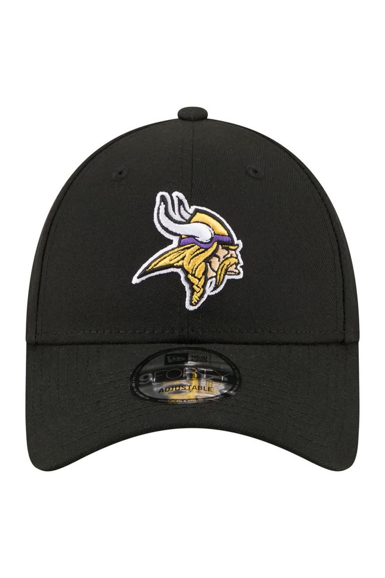 Men's New Era  Black Minnesota Vikings Core Team 9FORTY Adjustable Hat, Alternate, color, Black