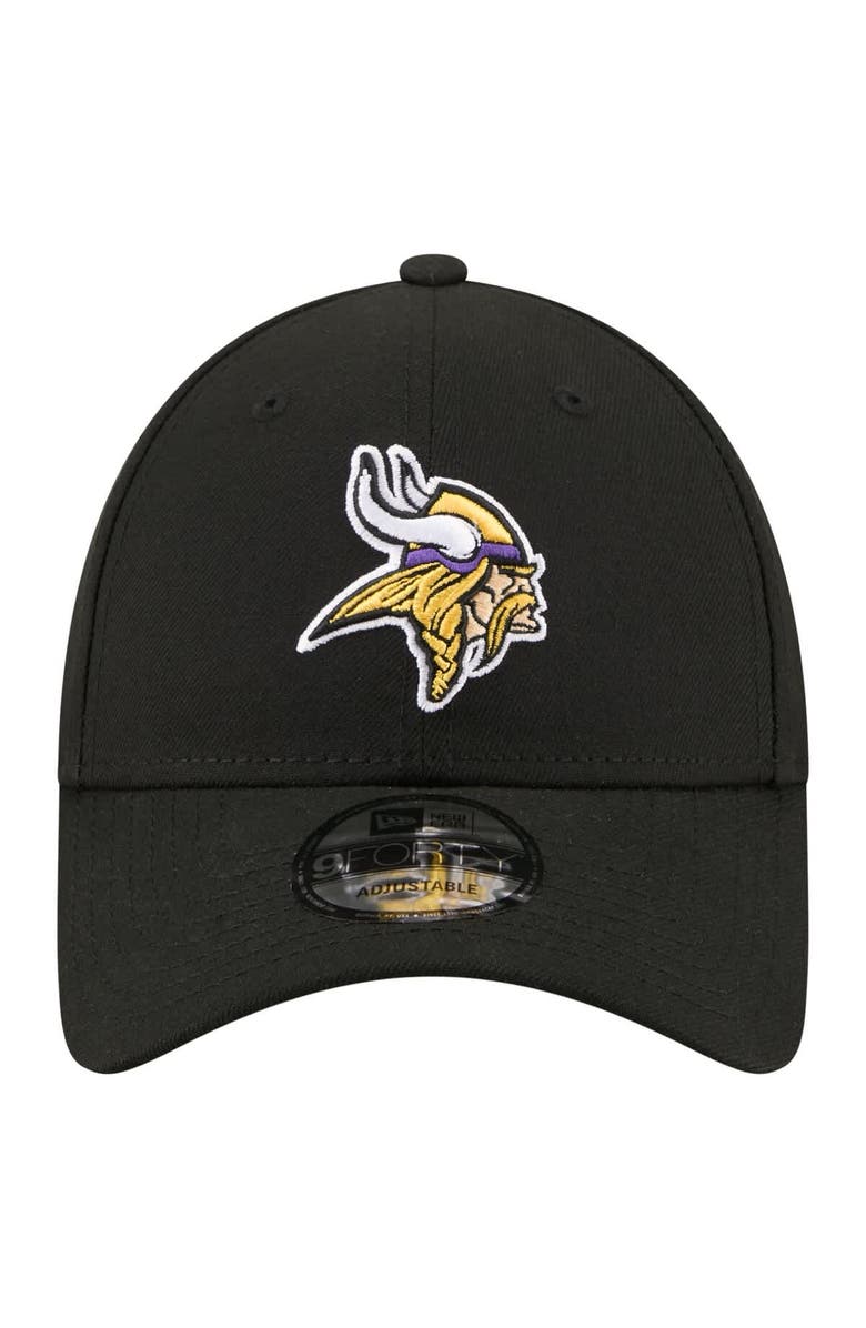 New Era Men's New Era Black Minnesota Vikings Core Team 9FORTY Adjustable Hat, Alternate, color, Black