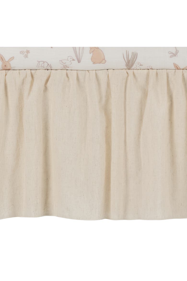 Signature Cotton/Linen Baby Crib Skirt / Dust Ruffle, Main, color, Cream