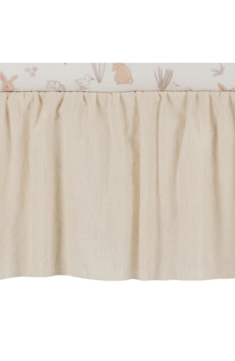 Lambs & Ivy Signature Cotton/Linen Baby Crib Skirt / Dust Ruffle, Main, color, Cream