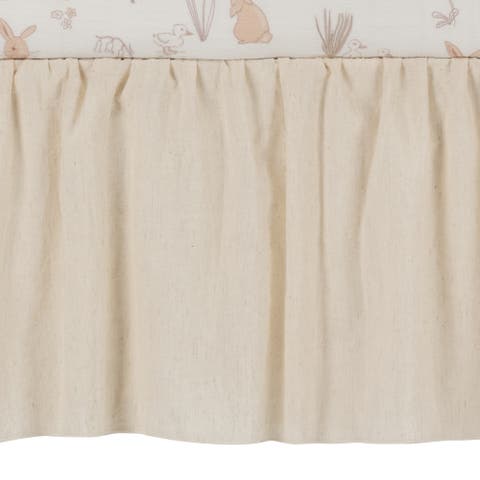 Signature Cotton/Linen Baby Crib Skirt / Dust Ruffle