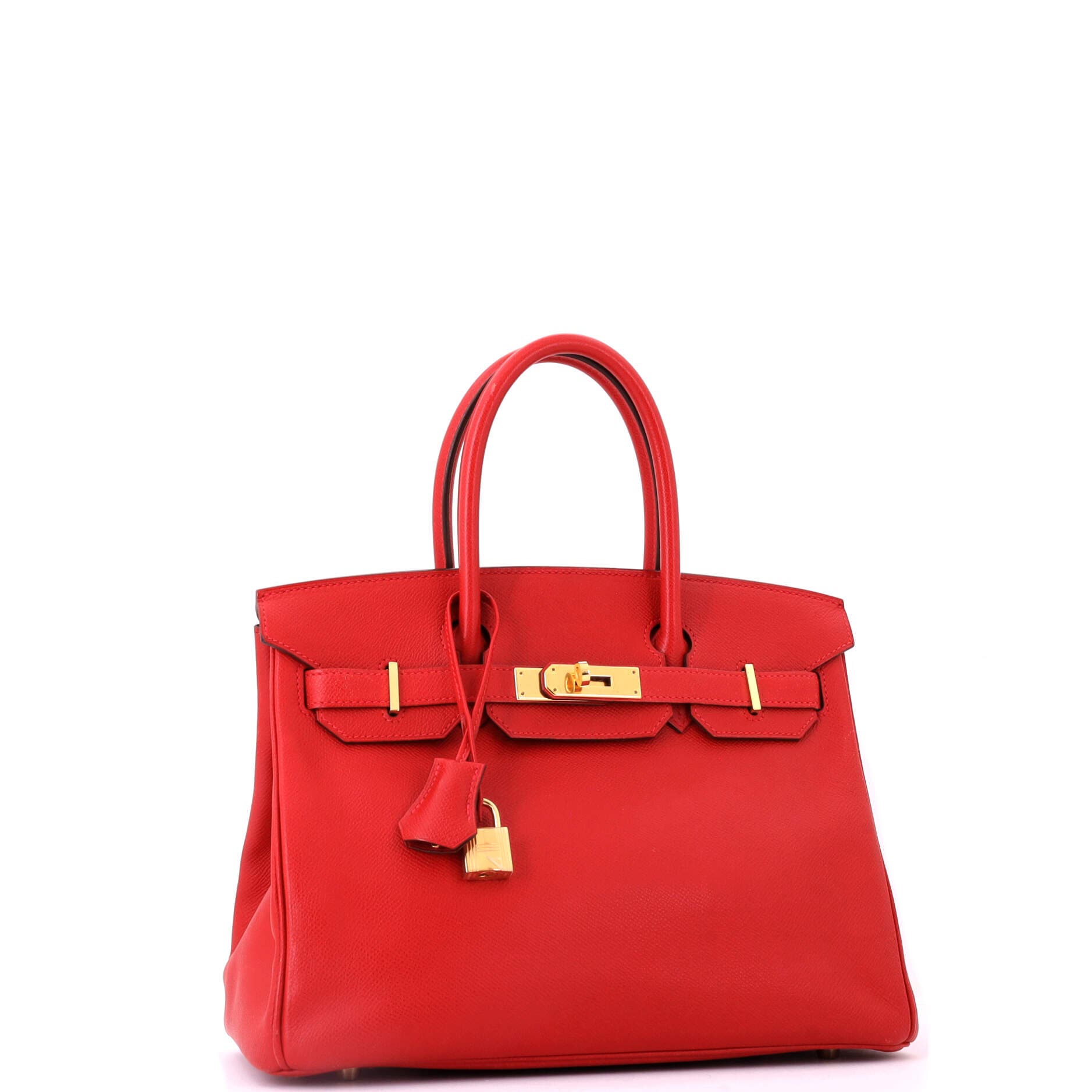 Pre-Owned Hermes Birkin Handbag Red Epsom with Gold Hardware 30, Alternate, color, Rouge Casaque