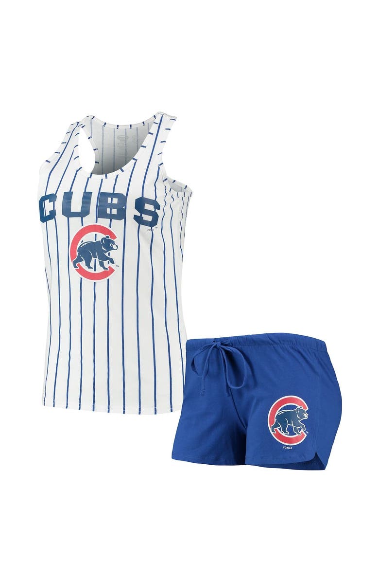 CONCEPTS SPORT Women's Concepts Sport Royal/White Chicago Cubs Vigor Racerback Tank Top & Shorts Sleep Set, Main, color, 