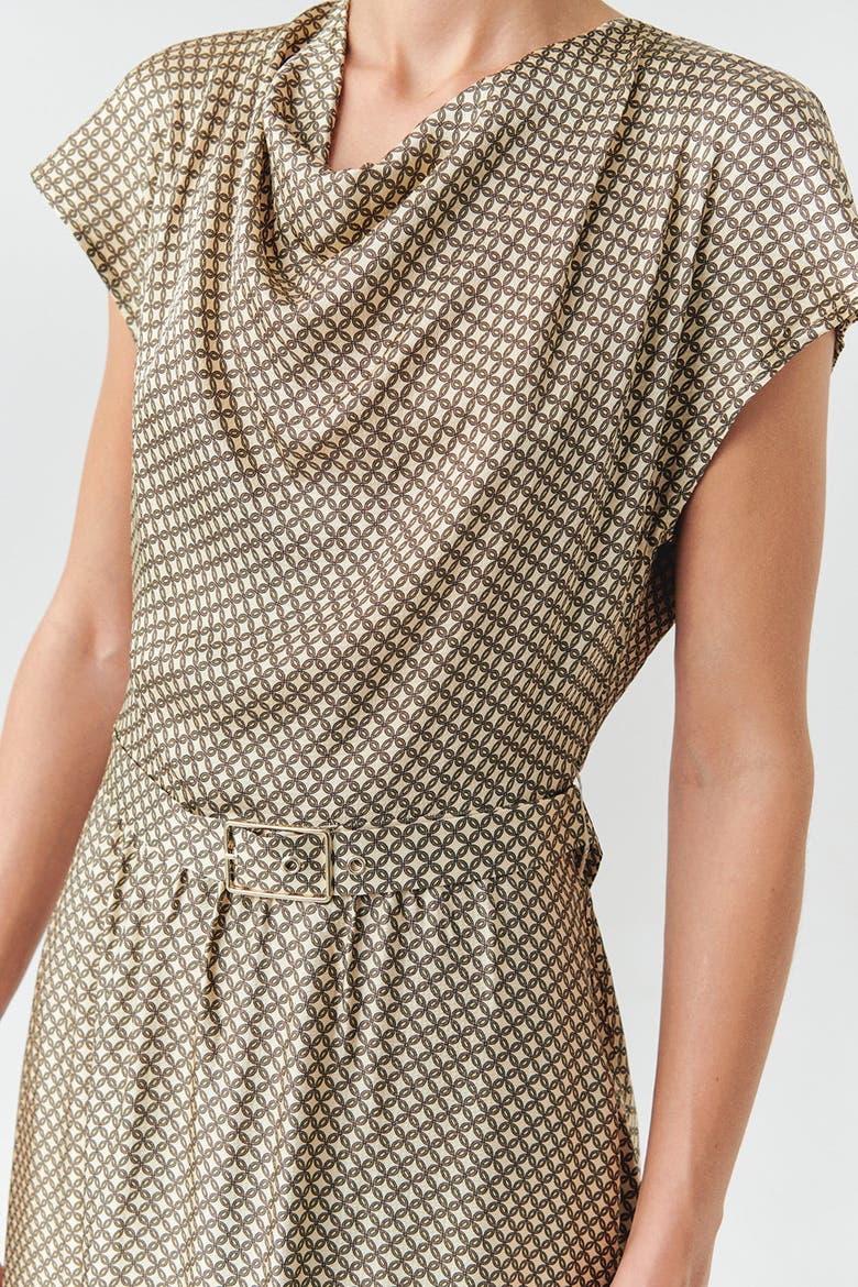 Leslie Midi Dress, Alternate, color, Beige Patterned