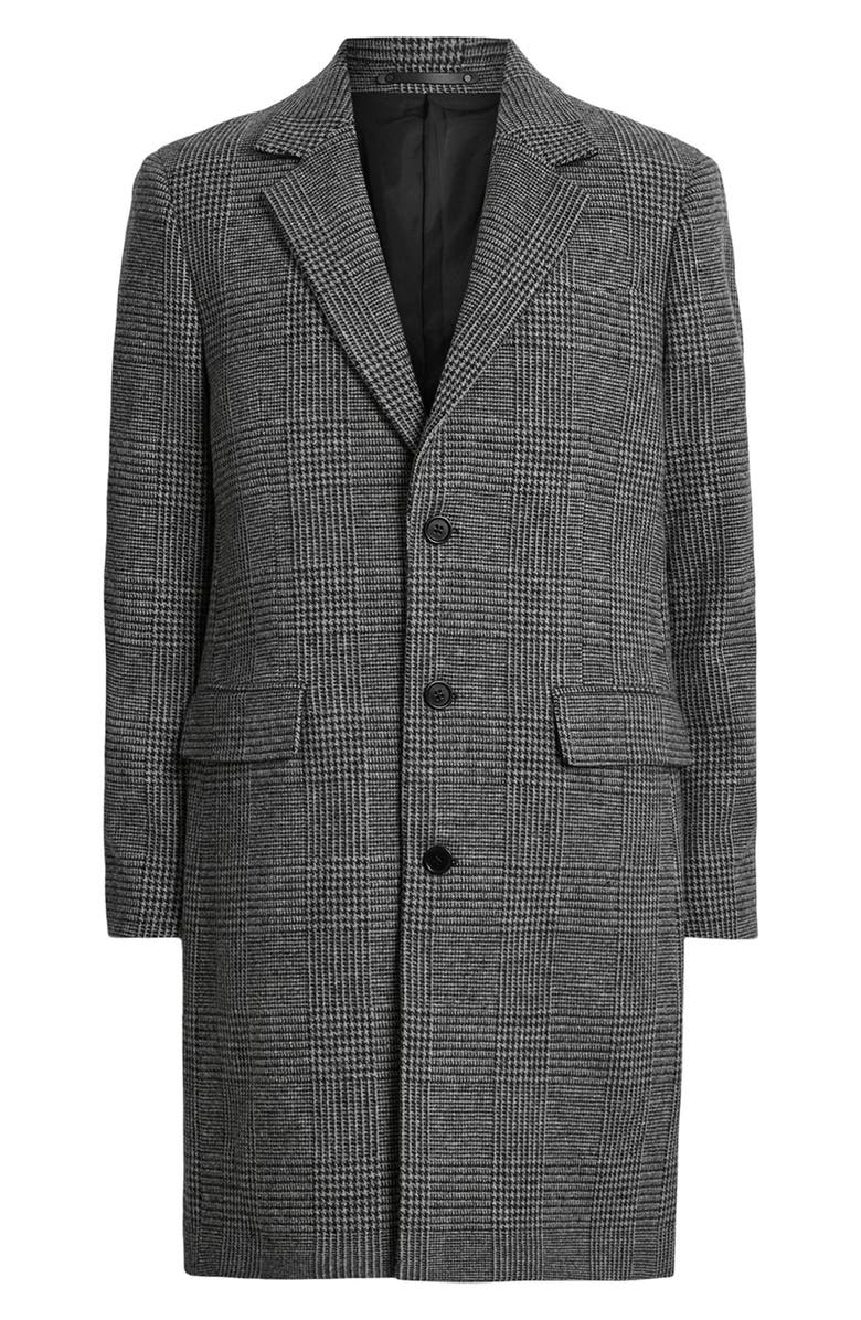 AllSaints Whitlock Mixed Check Wool Blend Coat, Alternate, color,
