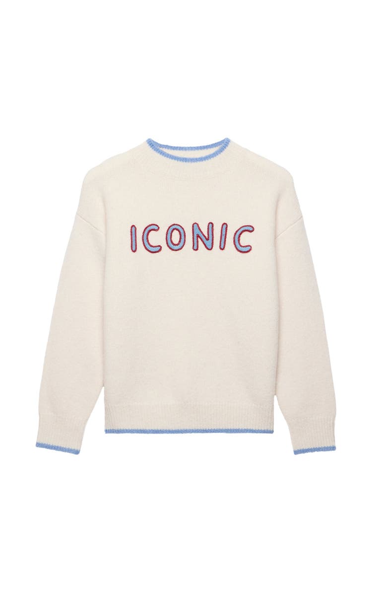 MINT VELVET Iconic Embroidered Knit  Sweater, Alternate, color, Cream