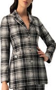 IVONNE Checkered Three Button Blazer