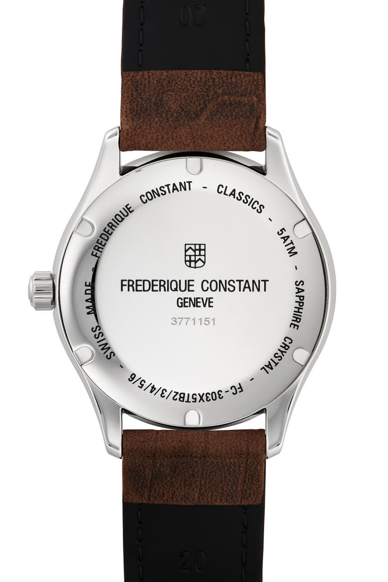 Classics Index Automatic Leather Strap Watch, 40mm, Alternate, color, SILVER-TONE