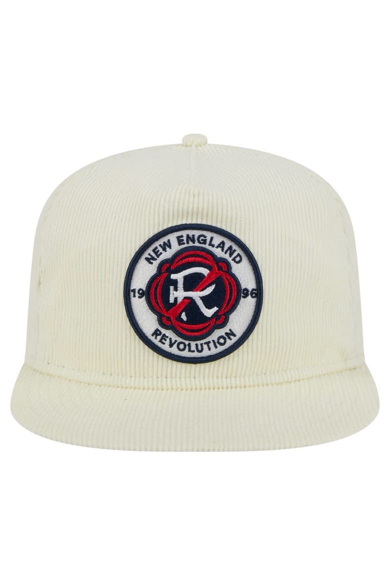 Men's New Era  Cream New England Revolution 2025 Kickoff Snapback Golfer Hat, Alternate, color, Cream