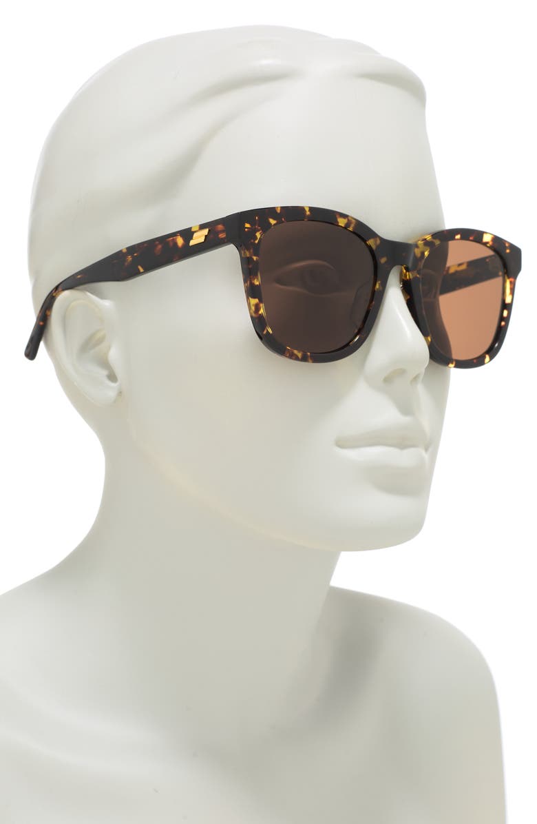 Bottega Veneta 54mm Round Oval Sunglasses, Alternate, color, Havana Havana Brown